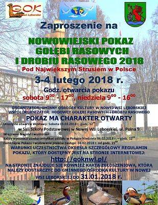 Grafika 1: NOWOWIEJSKI POKAZ GOŁĘBI RASOWYCH I DROBIU RASOWEGO 2018